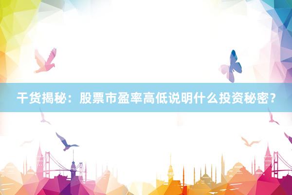 干货揭秘：股票市盈率高低说明什么投资秘密？