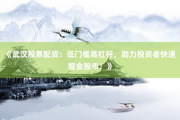 《武汉股票配资：低门槛高杠杆，助力投资者快速掘金股市！》