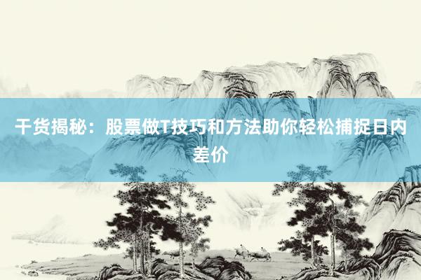 干货揭秘：股票做T技巧和方法助你轻松捕捉日内差价