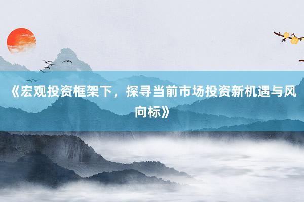 《宏观投资框架下，探寻当前市场投资新机遇与风向标》