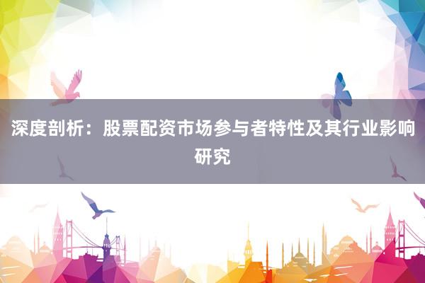 深度剖析：股票配资市场参与者特性及其行业影响研究