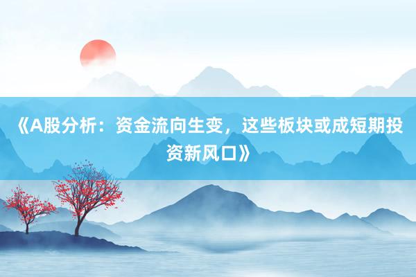 《A股分析：资金流向生变，这些板块或成短期投资新风口》